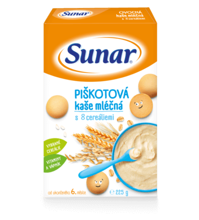 Piškotová kaše mléčná s&nbsp;8 cereáliemi