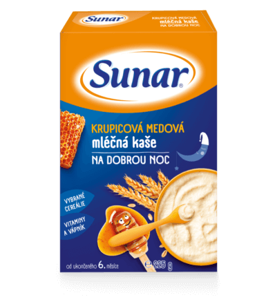 Krupicová medová mléčná kaše na dobrou noc