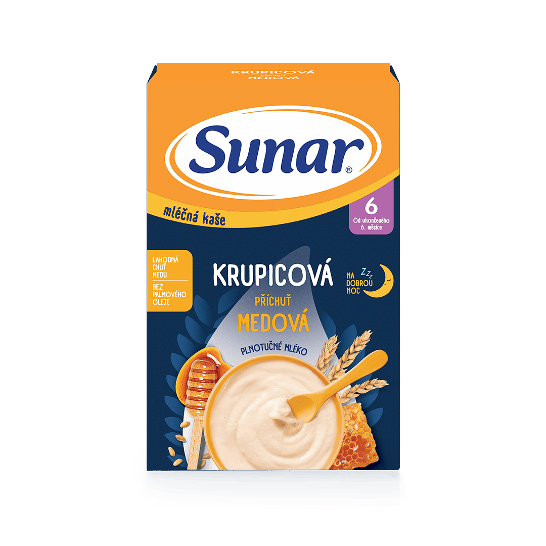 Mléčná krupicová kaše na dobrou noc medová