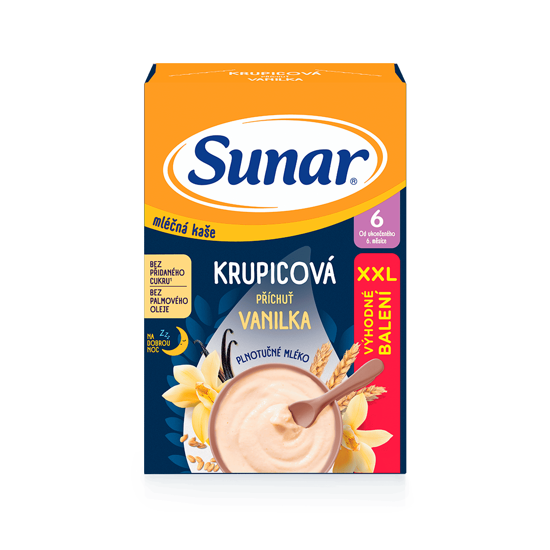Mléčná krupicová kaše na dobrou noc vanilková XXL