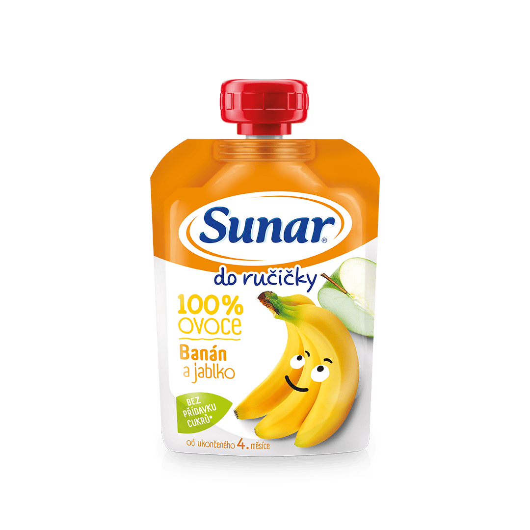 Do ručičky banán a jablko