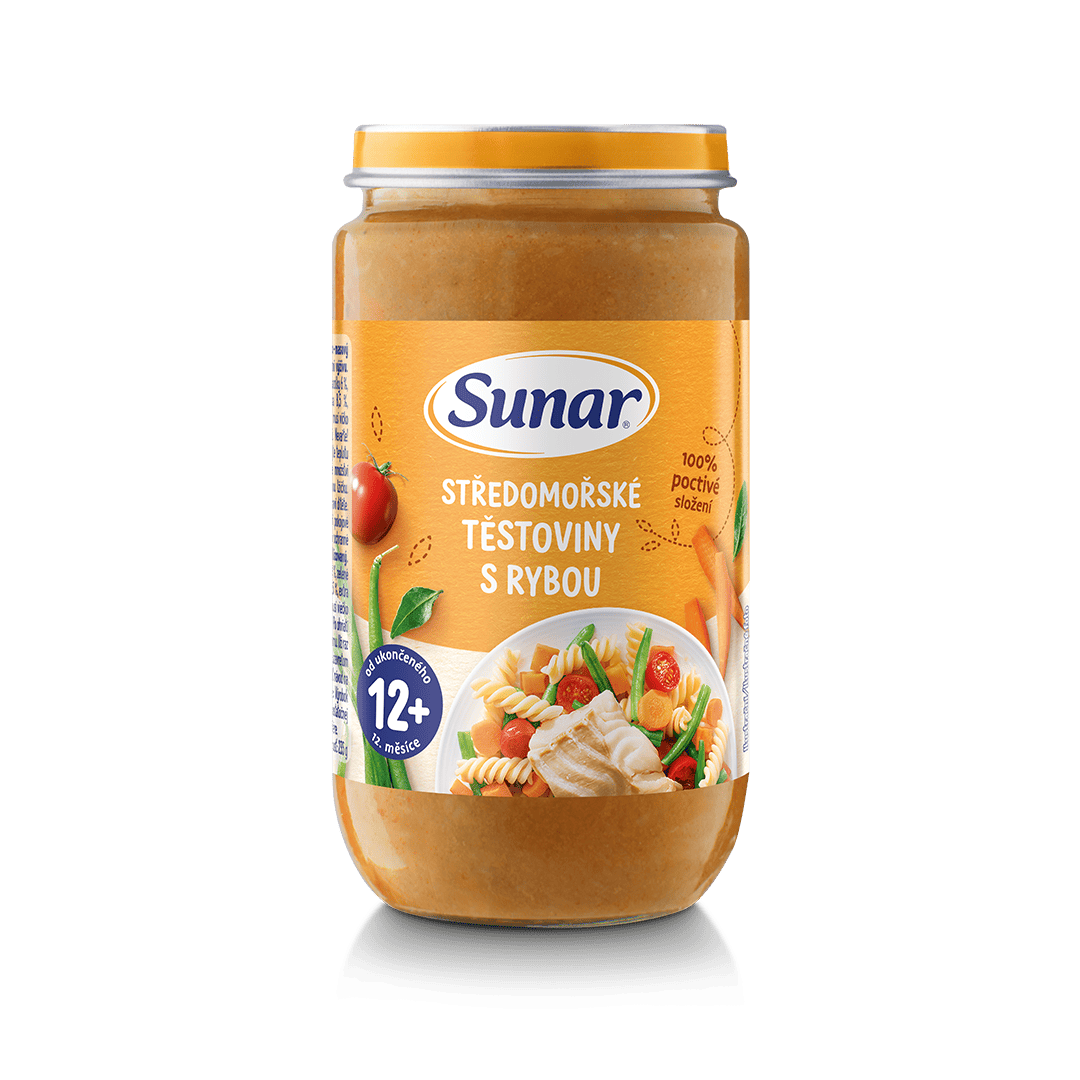 Sklenička těstoviny s rybou