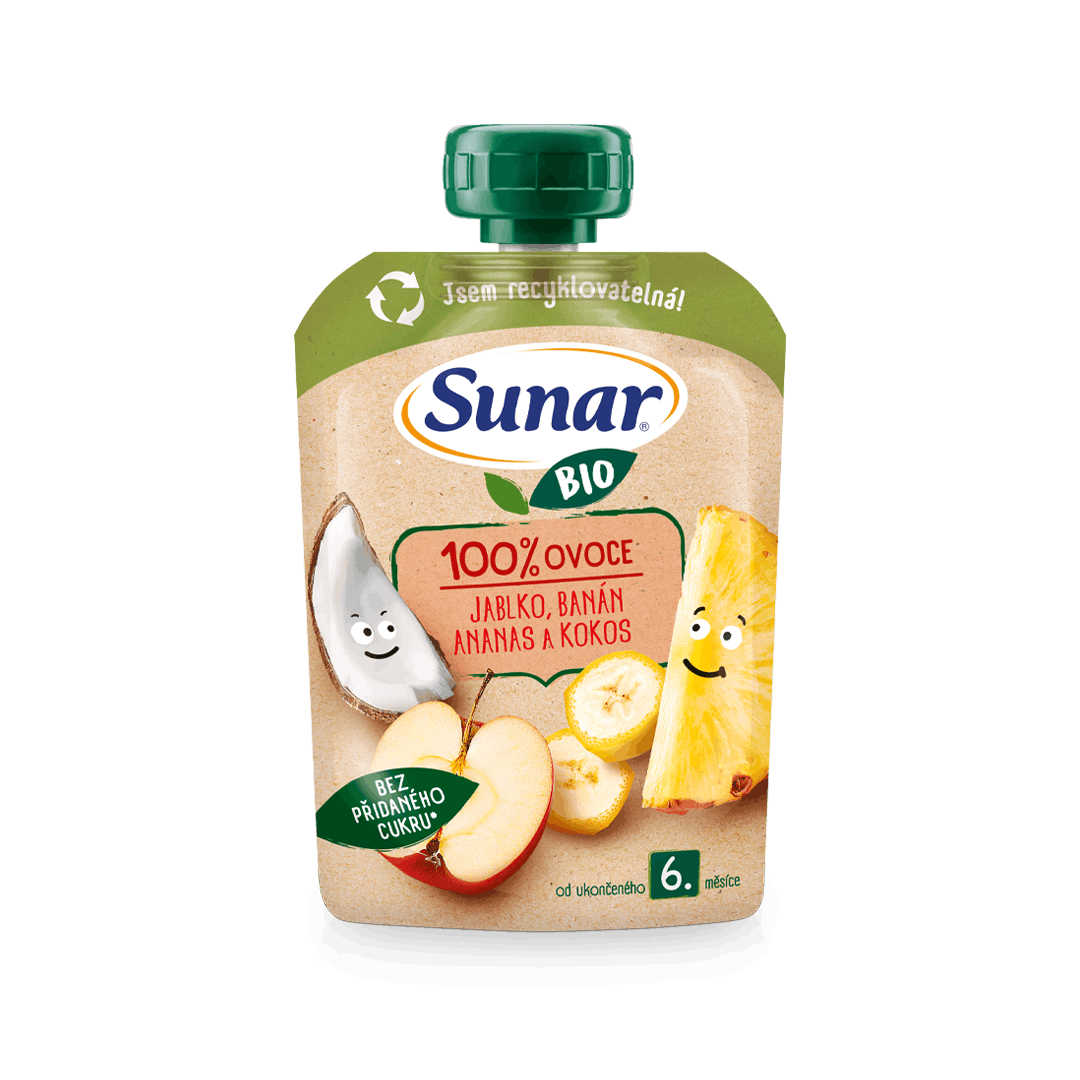 BIO kapsička jablko banán ananas kokos