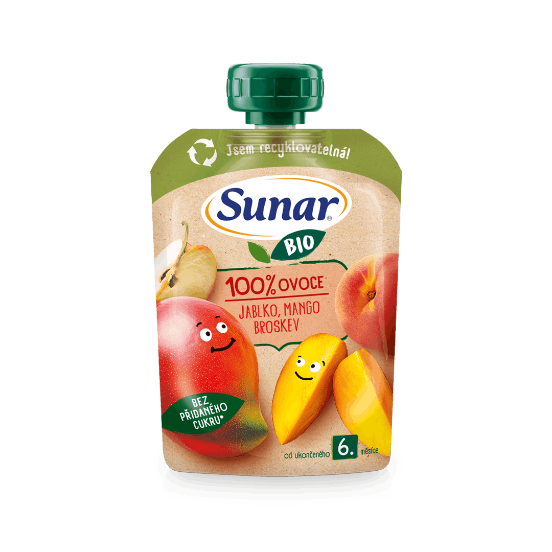 100 % ovoce jablko, mango a broskev